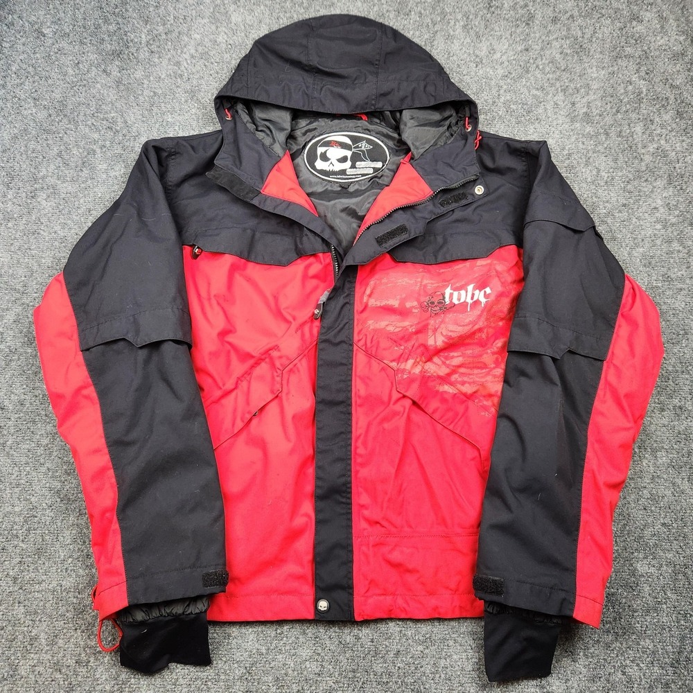 Tobe‎ Technology Jacket Mens Large Red Black Hooded Snowboard Ski Winter Coat